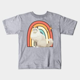 retro rainbow cat Kids T-Shirt